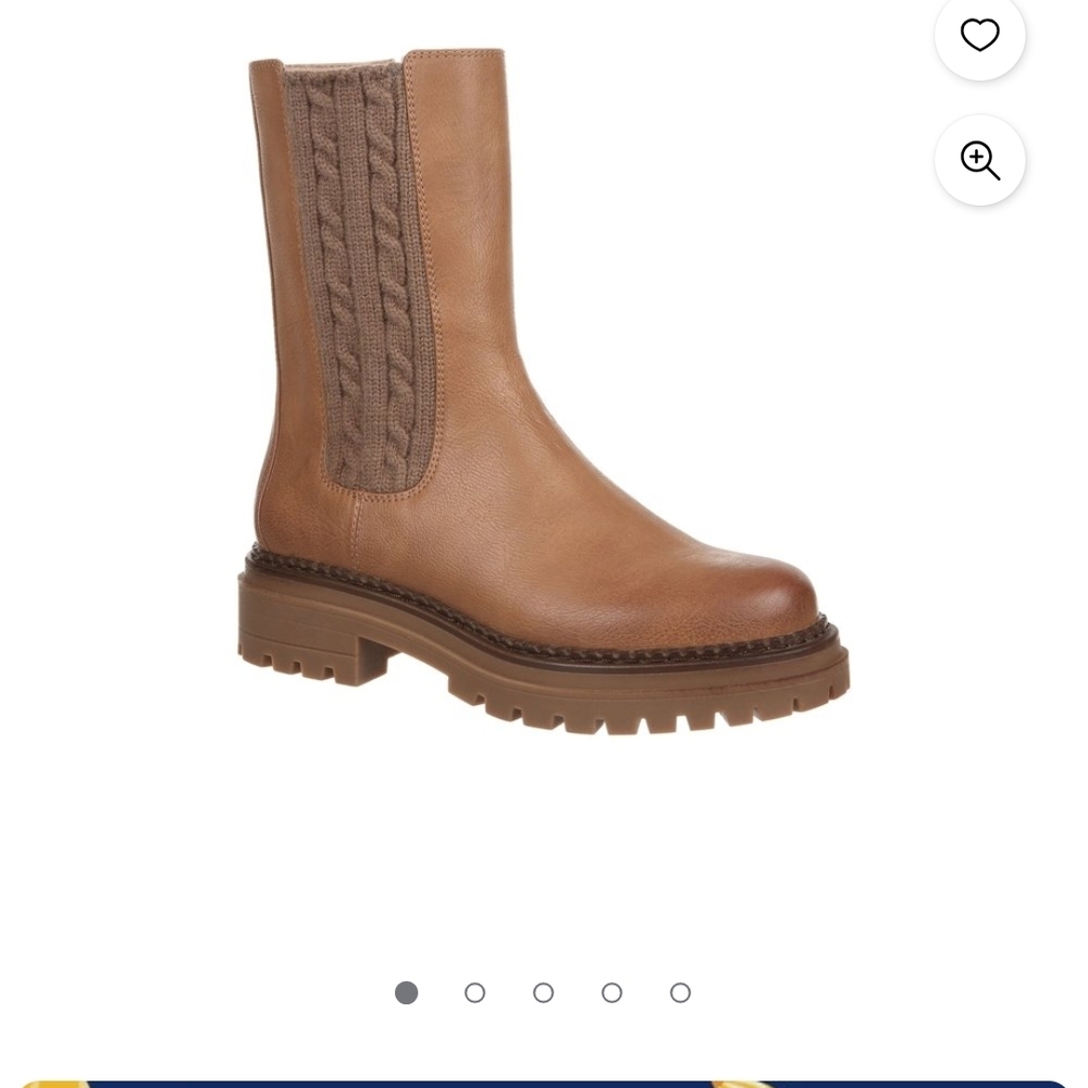 Sam And Libby Scarlet Combat Boots W/ Sweater Knit Panel In Tan